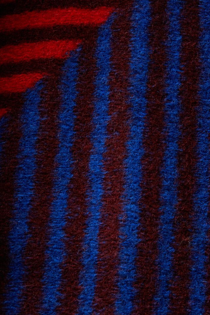 Frakke i uldmiks med print, BORDEAUX RED, detail image number 5
