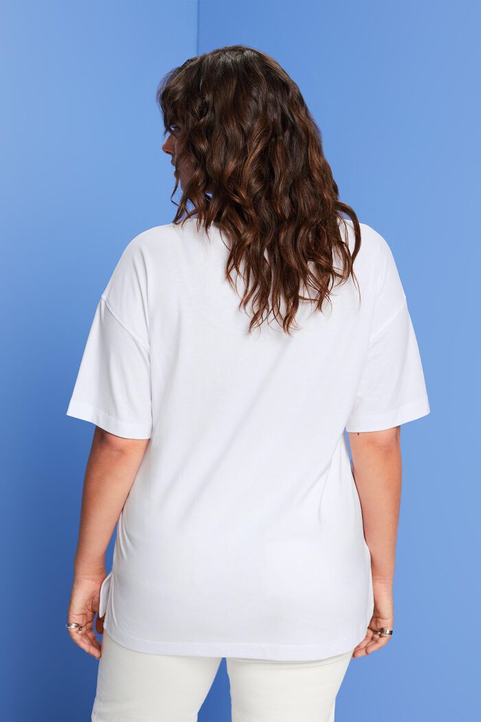 CURVY T-shirt med V-hals, TENCEL™, WHITE, detail image number 3