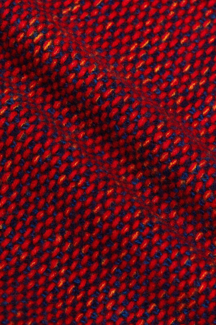 Struktureret sweater i uld med rund hals, NAVY, detail image number 5