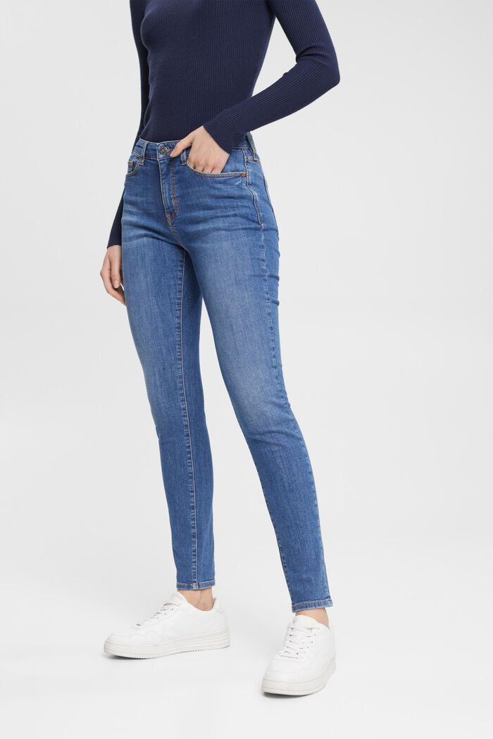 Skinny jeans i bæredygtig bomuld, BLUE MEDIUM WASHED, detail image number 0