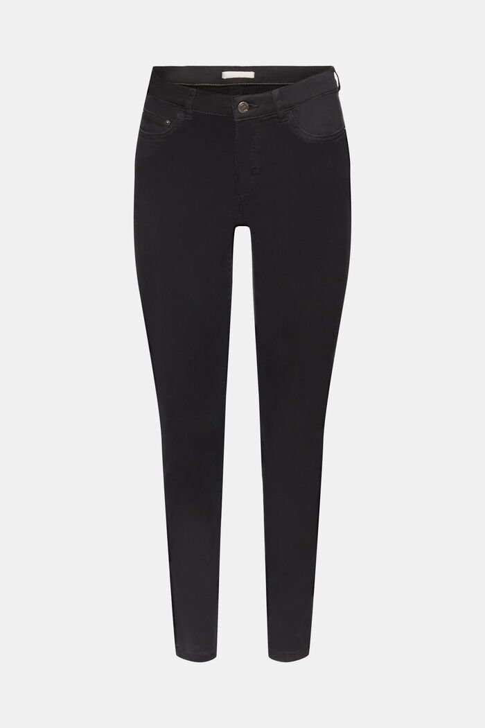 Skinny fit-bukser med mellemhøj talje, BLACK, detail image number 7