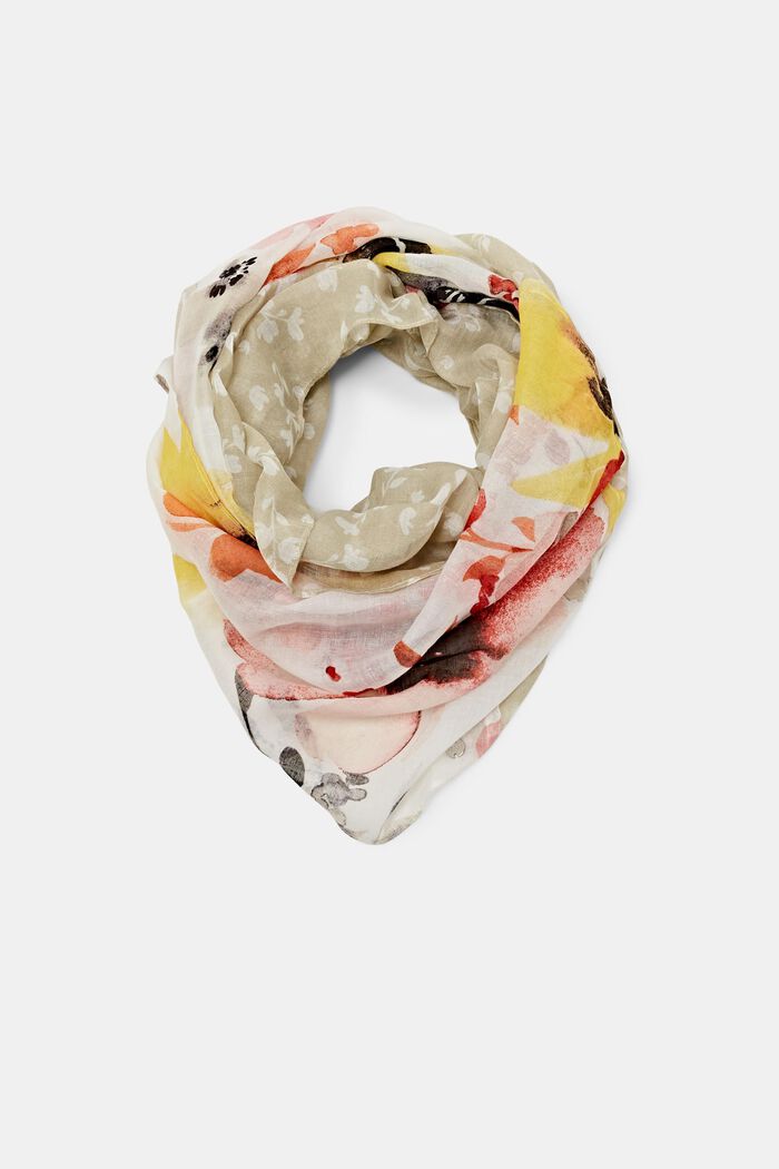 Loop-tørklæde med blomstermønster, BEIGE, detail image number 0