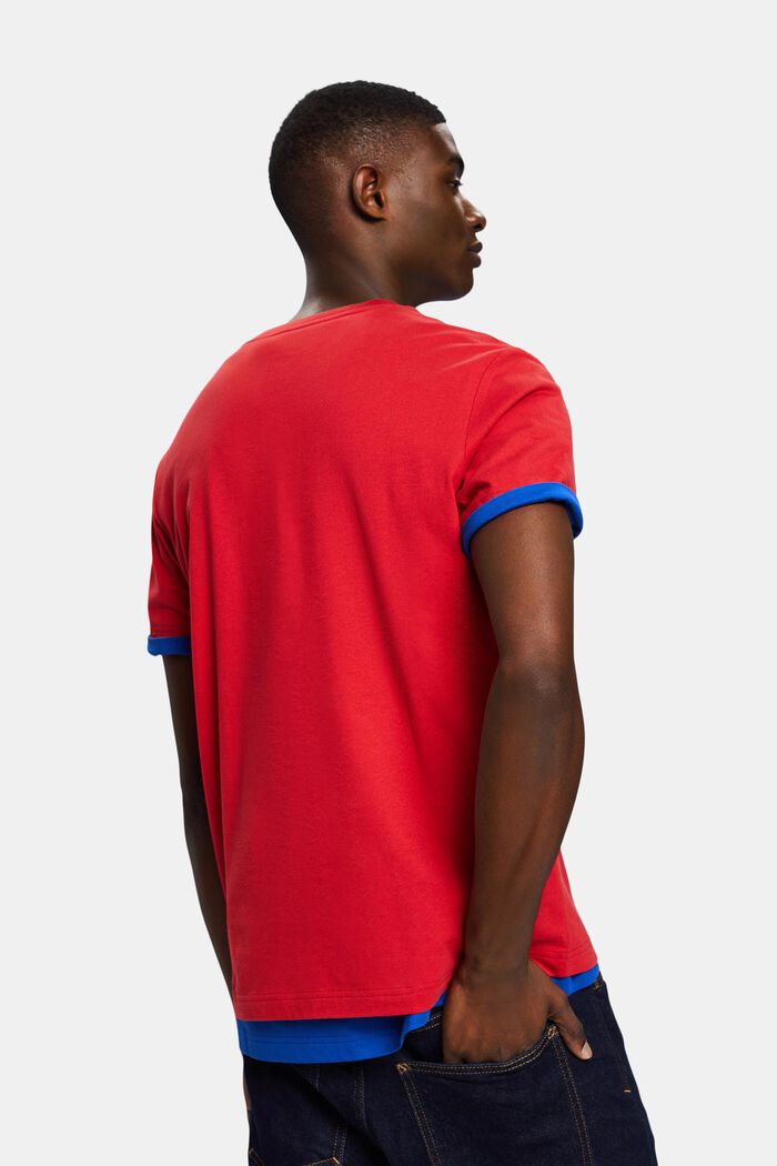 Unisex T-shirt med logo, DARK RED, detail image number 4