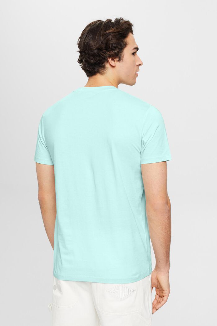 Jersey-T-shirt med rund hals, LIGHT AQUA GREEN, detail image number 3