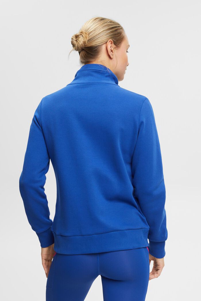 Sweatshirt med lynlås, bomuldsmiks, BRIGHT BLUE, detail image number 3