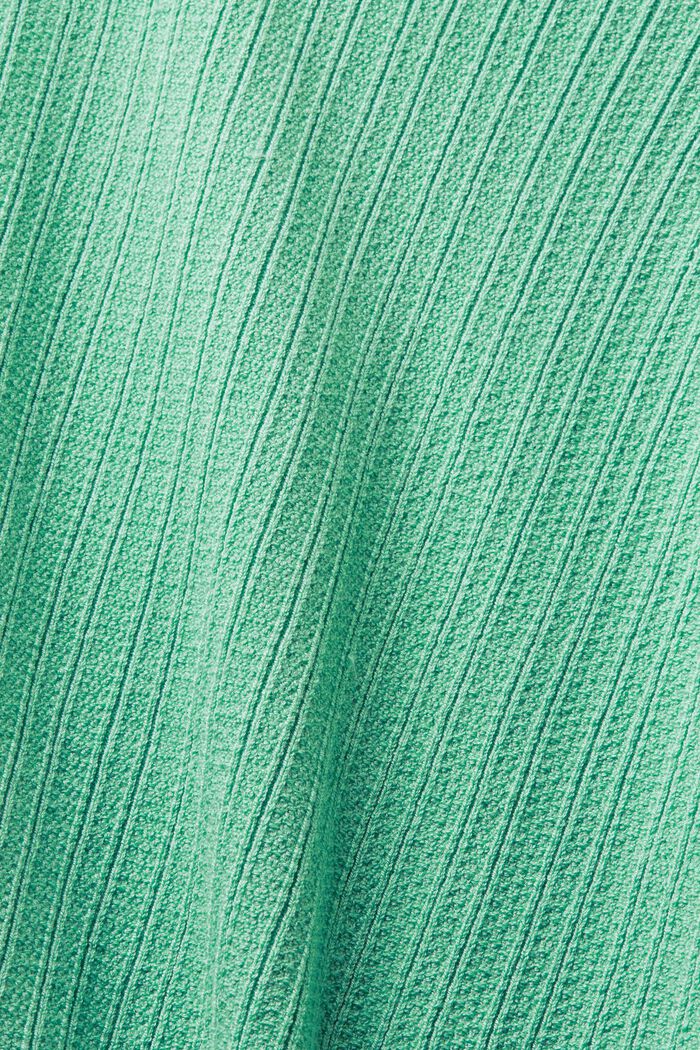 Ribstrikket hættetrøje med lynlås i fuld længde, DUSTY GREEN, detail image number 6
