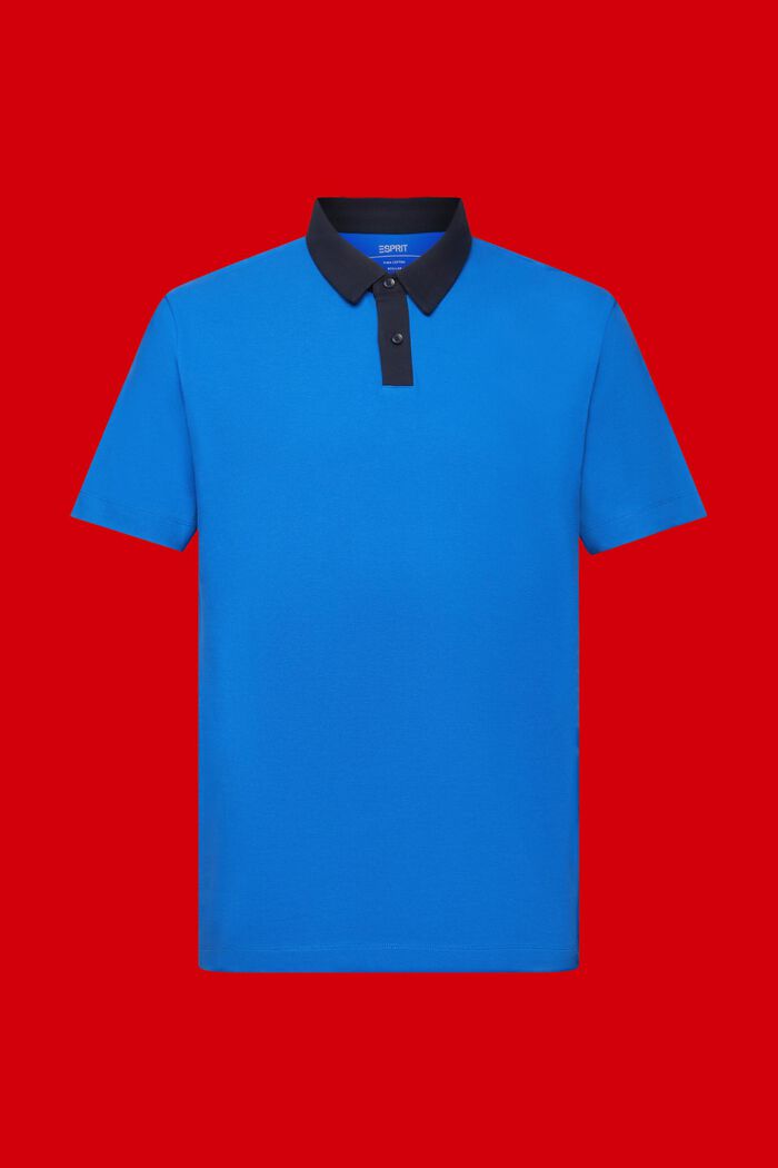 Poloshirt i bomuldspique, BRIGHT BLUE, detail image number 5