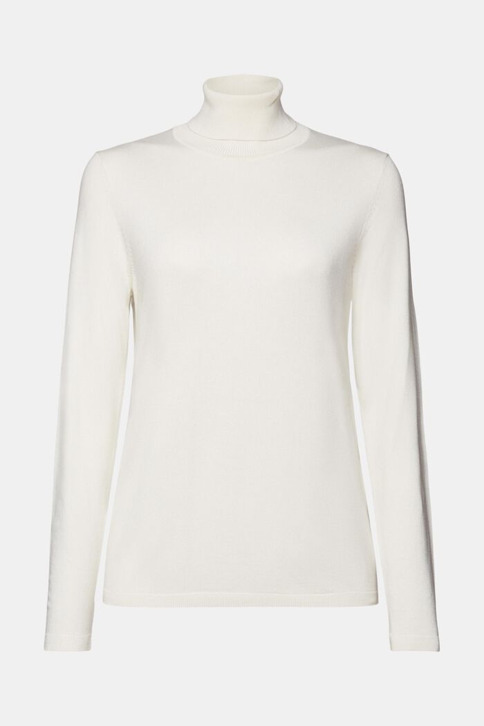 Langærmet sweater med rullekrave, OFF WHITE, detail image number 7