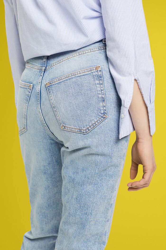 Jeans med high-rise 90’er-pasform og rå kanter, BLUE MEDIUM WASHED, detail image number 2