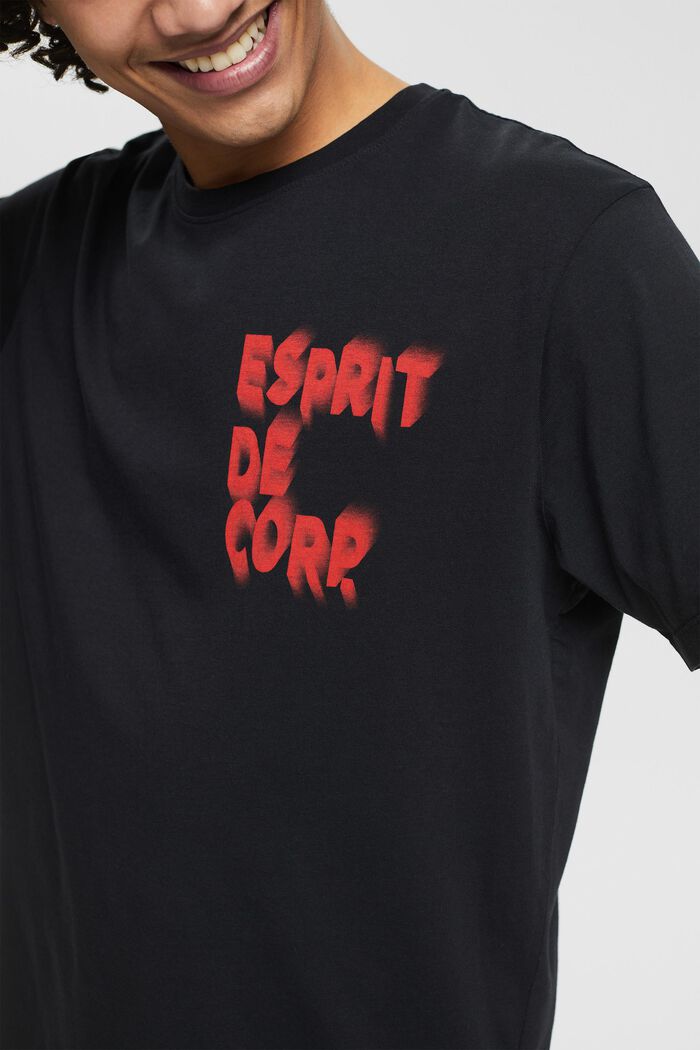 Jersey-T-shirt med print, BLACK, detail image number 2