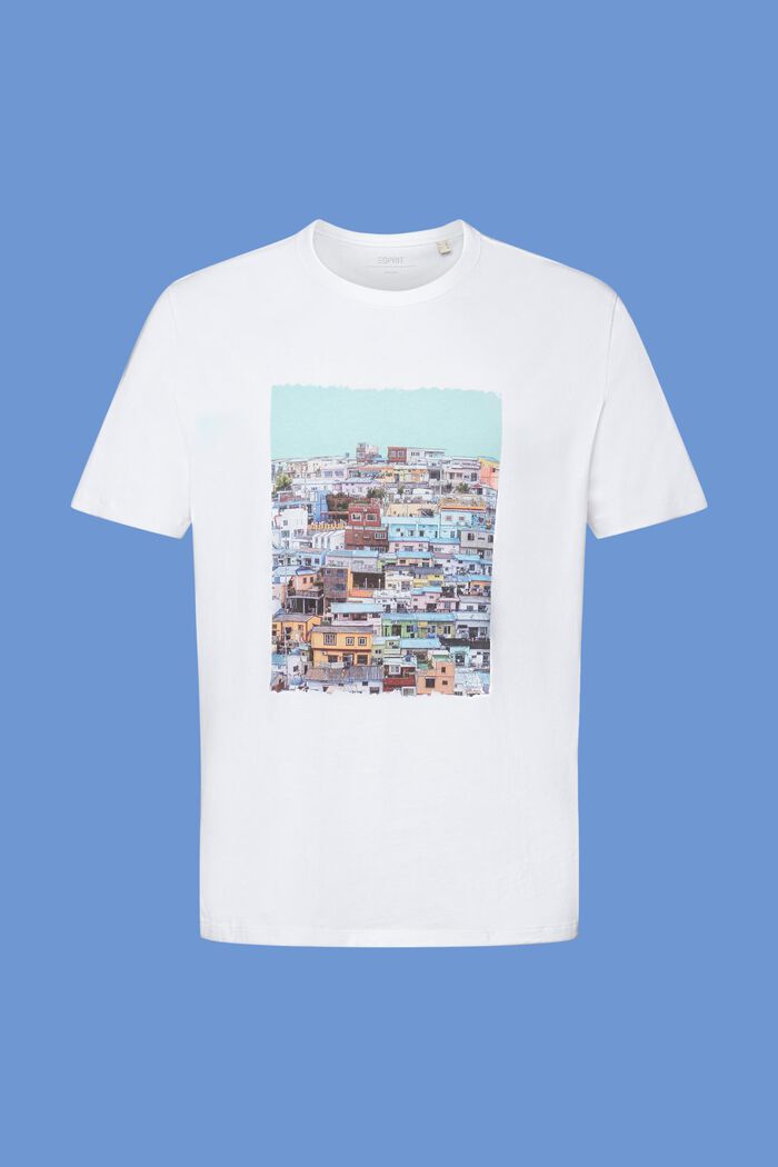 Jersey-T-shirt med print, 100 % bomuld, WHITE, detail image number 6