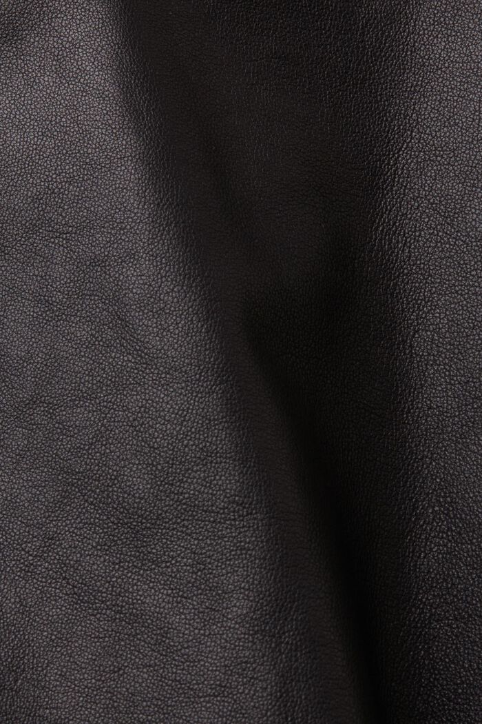 Bomberjakke i læder, BLACK, detail image number 5