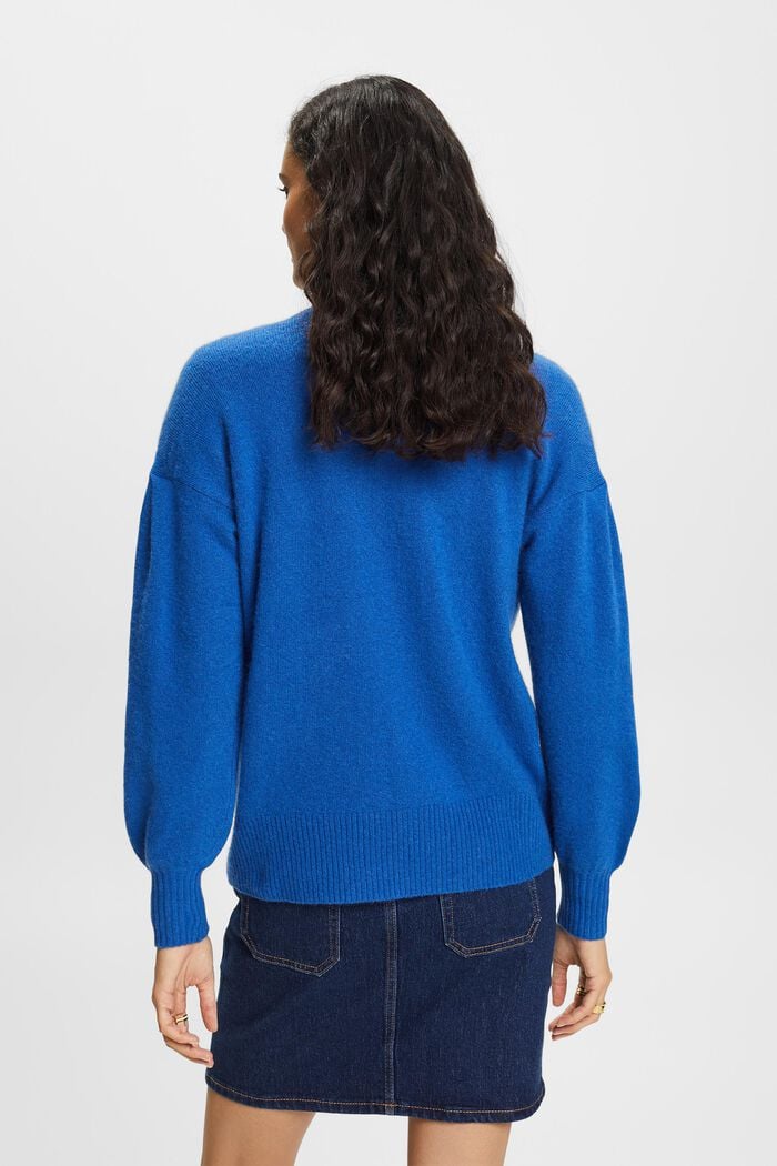 Sweater med høj hals, BRIGHT BLUE, detail image number 4