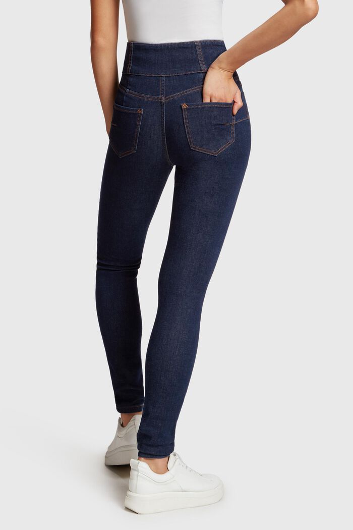 Body Contour: Skinny jeans med høj talje, BLUE DARK WASHED, detail image number 1
