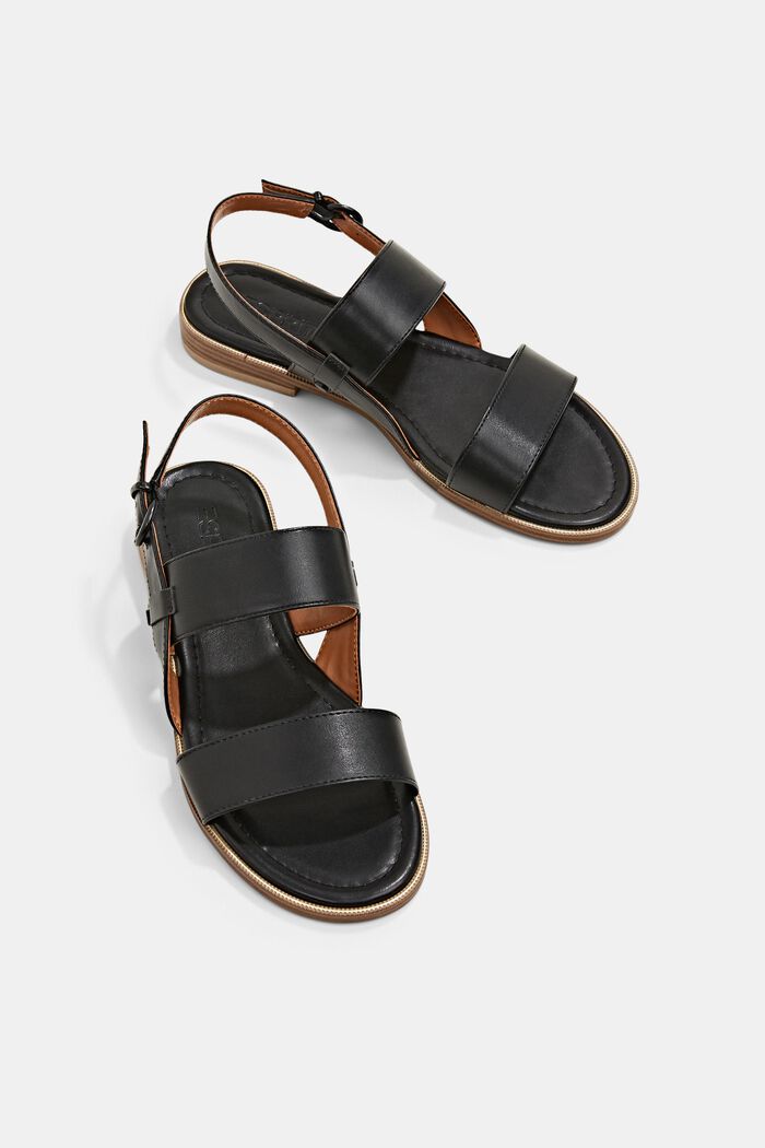 Sandaler med brede remme, BLACK, detail image number 6