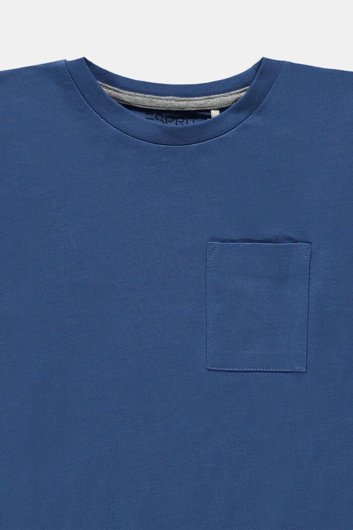 Top med lange ærmer og lomme, BLUE, detail image number 0