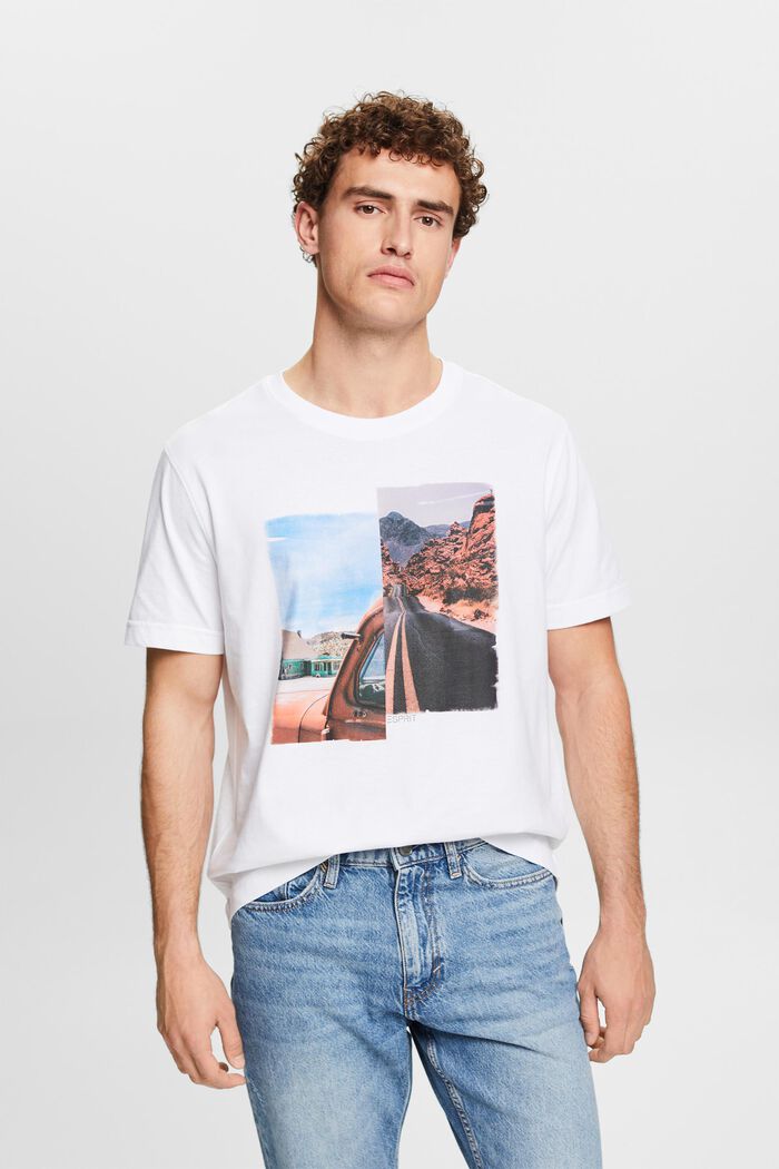 T-shirt med grafisk print, WHITE, detail image number 0
