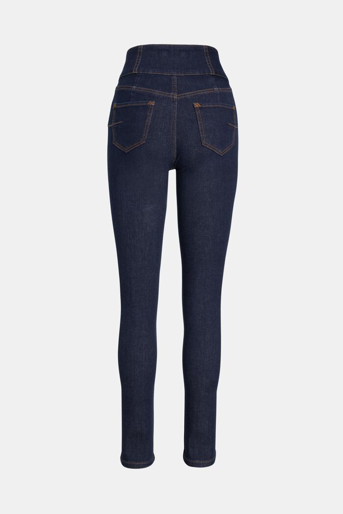 Body Contour: Skinny jeans med høj talje, BLUE DARK WASHED, detail image number 5