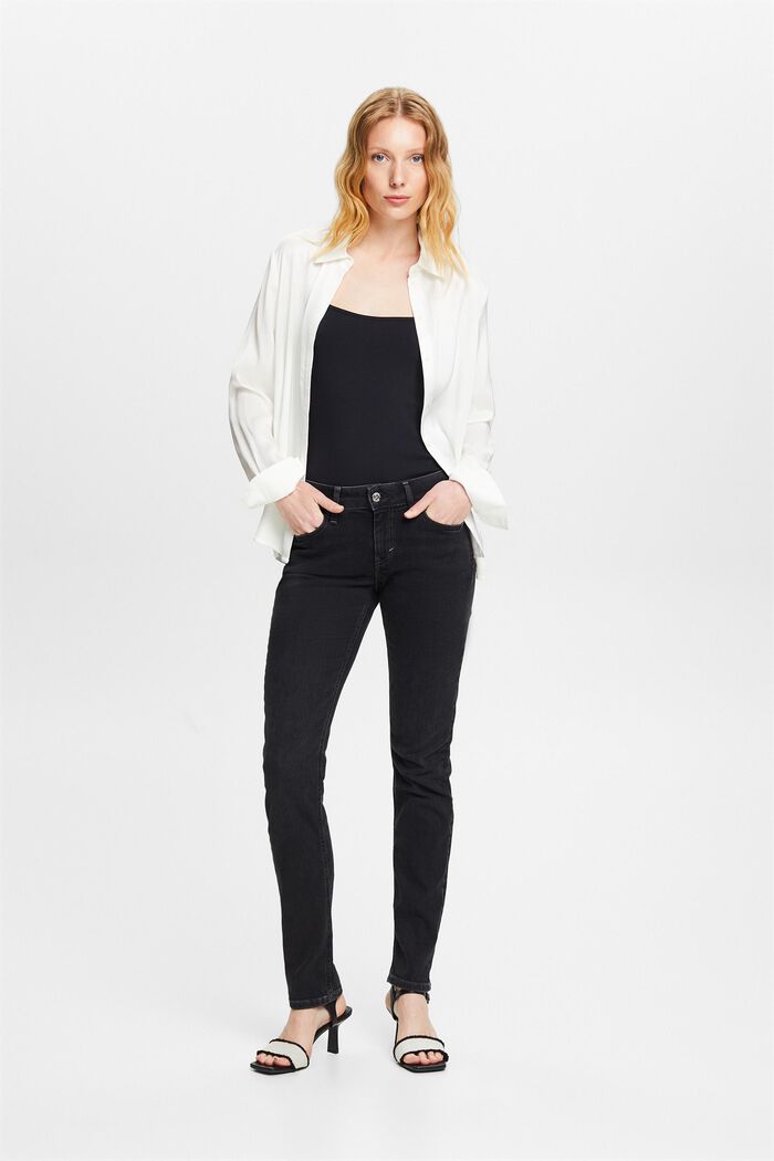 Slim jeans med mellemhøj talje, BLACK RINSE, detail image number 1