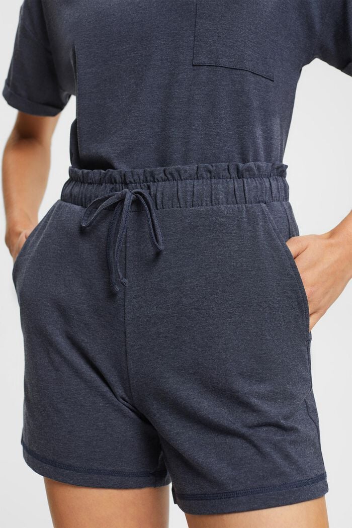 Jerseyshorts med elastisk talje, NAVY, detail image number 2
