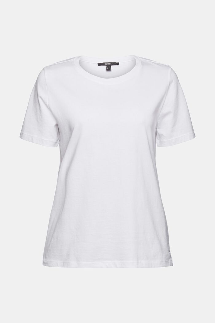 Basic-shirt i 100% økologisk bomuld, WHITE, detail image number 8