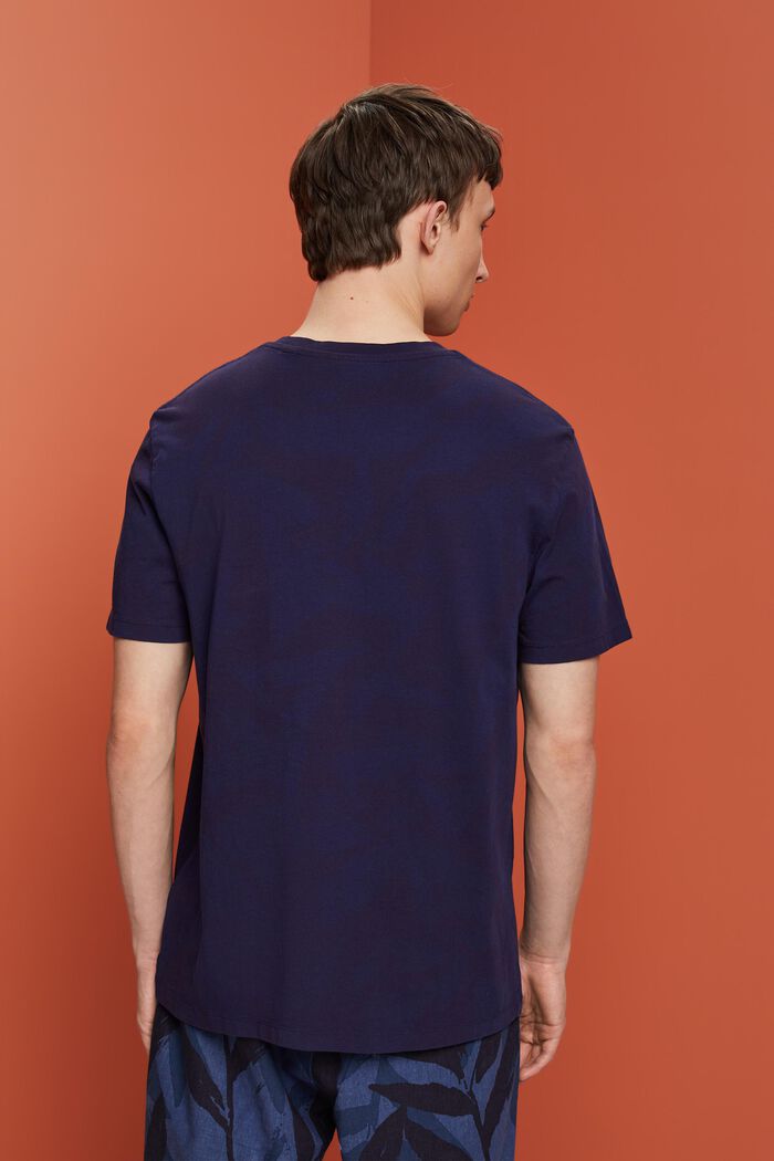 T-shirt med rund hals, 100 % bomuld, DARK BLUE, detail image number 3