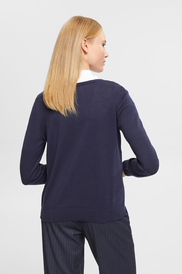 Sweater i strik med V-hals, NAVY, detail image number 3