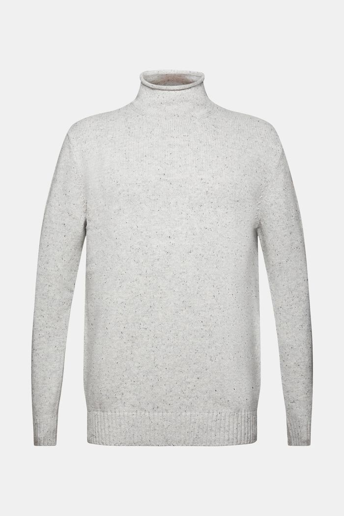 Sweater i uldmiks med høj hals, LIGHT GREY, detail image number 6