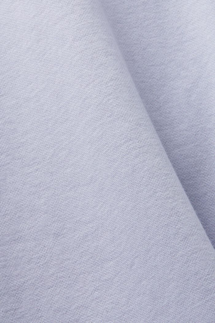 Overdimensioneret hættetrøje i bomuldsfleece, LIGHT BLUE LAVENDER, detail image number 6