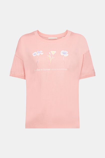 T-shirt med blomsterprint på brystet