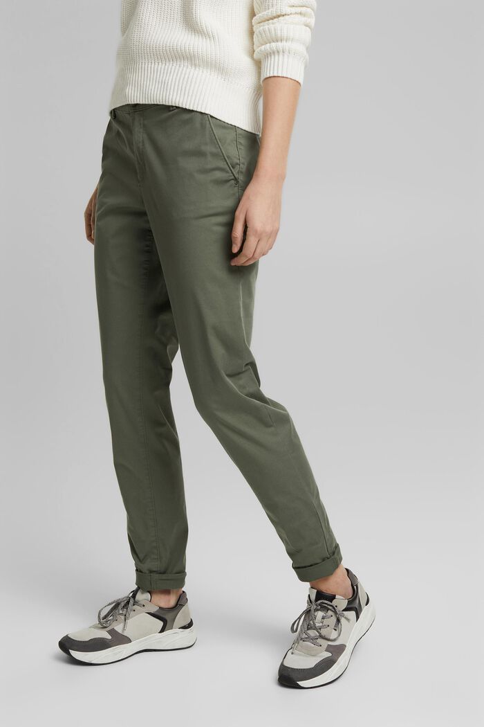 Stretch-chinos med lycra xtra life™, KHAKI GREEN, detail image number 0
