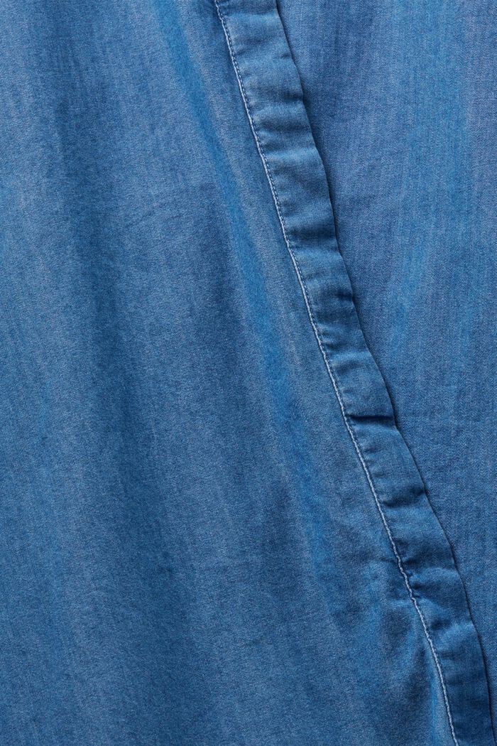 Bluse af bomuldsdenim, BLUE MEDIUM WASHED, detail image number 5