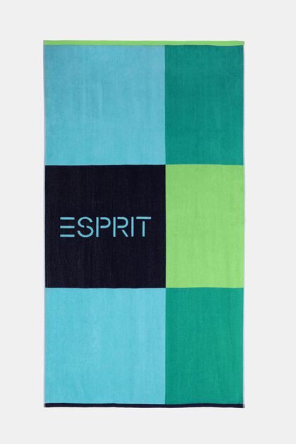 Strandhåndklæde i multifarvet blok-design