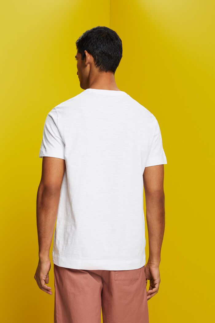 Jersey-T-shirt med print på brystet, 100 % bomuld, WHITE, detail image number 3