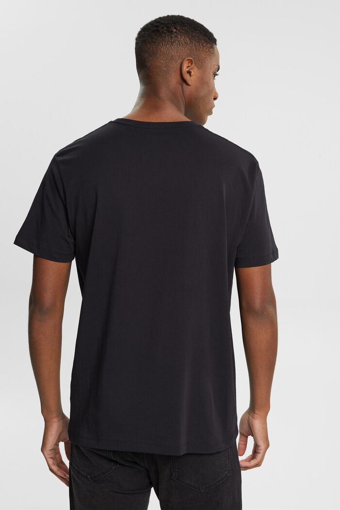 T-shirt med print på brystet, BLACK, detail image number 3