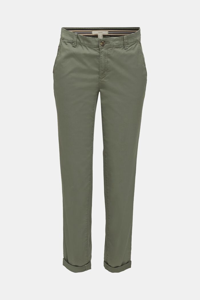 Stretch-chinos med lycra xtra life™, KHAKI GREEN, overview