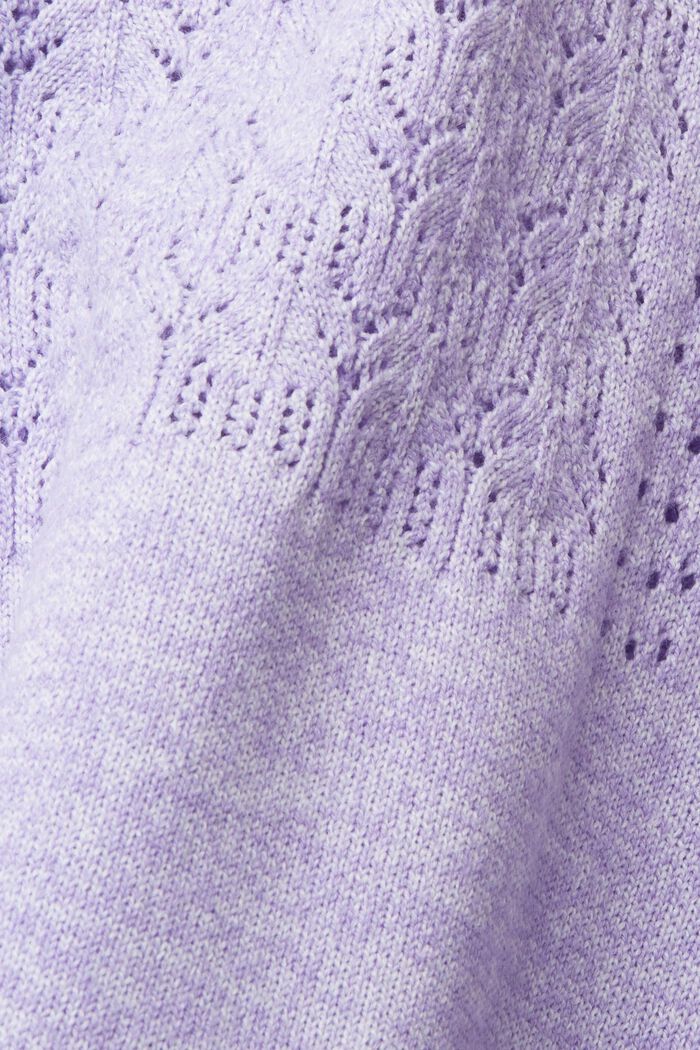 Mouliné-sweater med korte ærmer, LAVENDER, detail image number 4