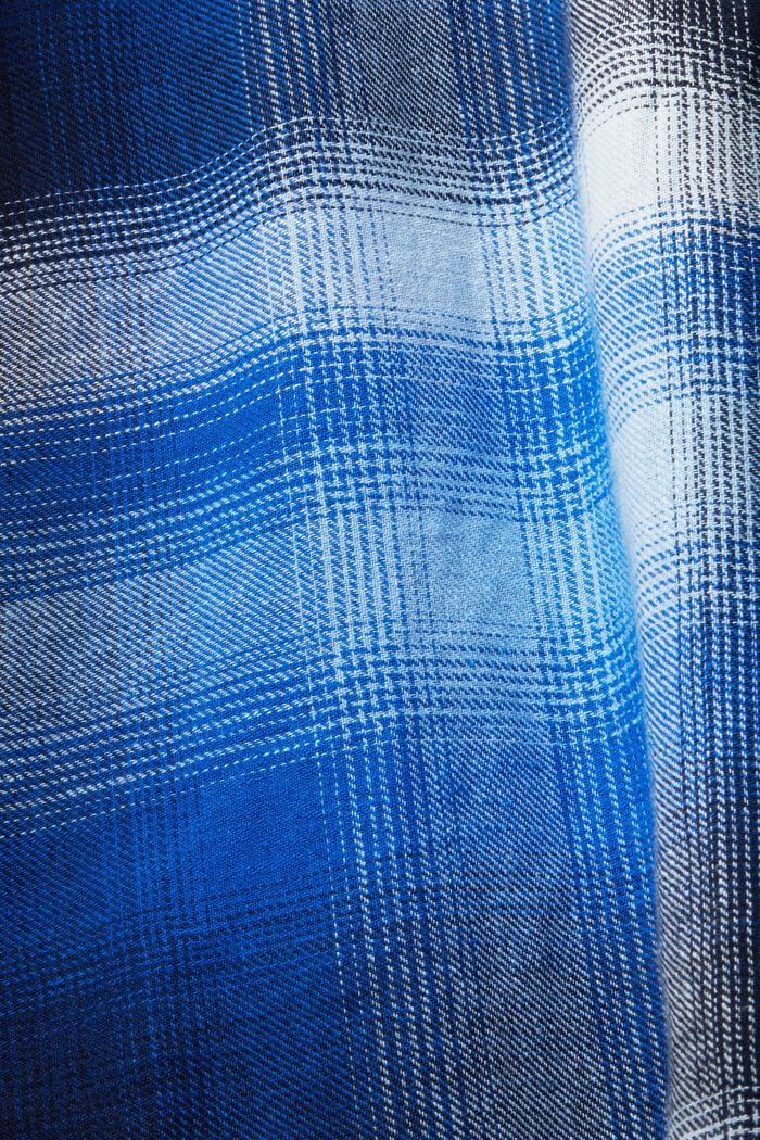 Skotskternet skjorte i bomulds- og hampmiks, BLUE, detail image number 5
