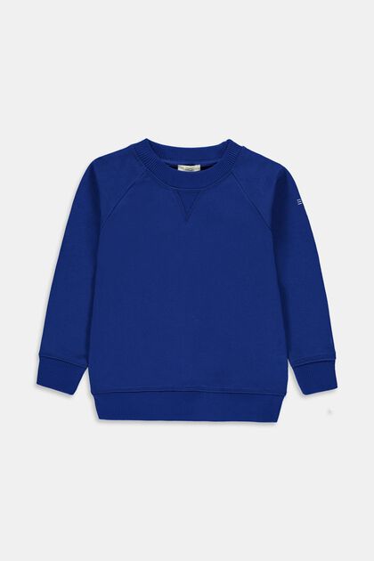 Sweatshirt med logo, 100% bomuld, BRIGHT BLUE, overview
