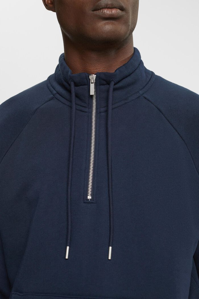 Sweatshirt med halv lynlås, NAVY, detail image number 0