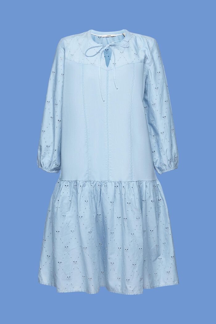 Broderet kjole, 100 % bomuld, LIGHT BLUE LAVENDER, detail image number 5