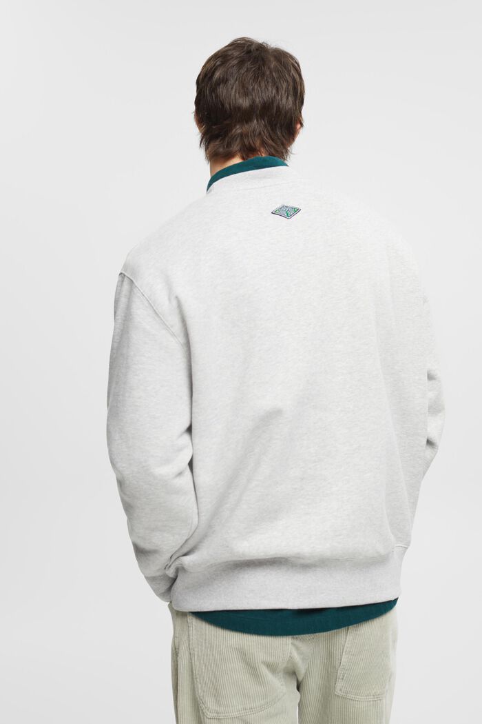Varsity-sweatshirt med patches, LIGHT GREY, detail image number 3