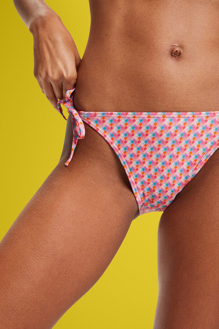 Multifarvede bikinitrusser med bindebånd, PINK FUCHSIA, detail image number 1