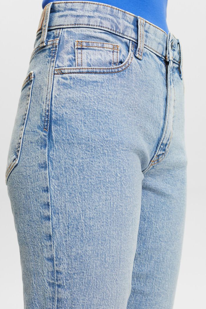 Klassiske retro-jeans med høj talje, BLUE LIGHT WASHED, detail image number 4