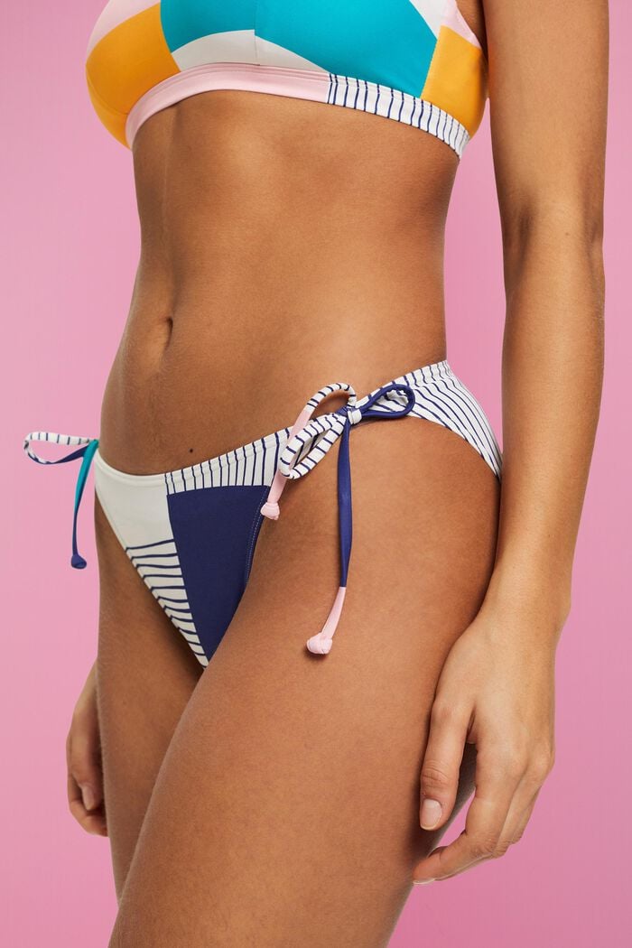 Bikinitrusser med bindebånd og mønstermiks, SAND, detail image number 3