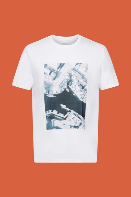 Jersey-T-shirt med print, 100 % bomuld
