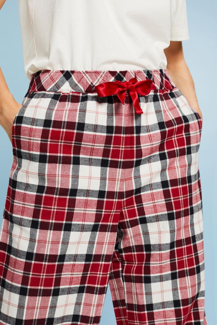 Ternede pyjamasbukser i flonel, NEW RED, detail image number 3