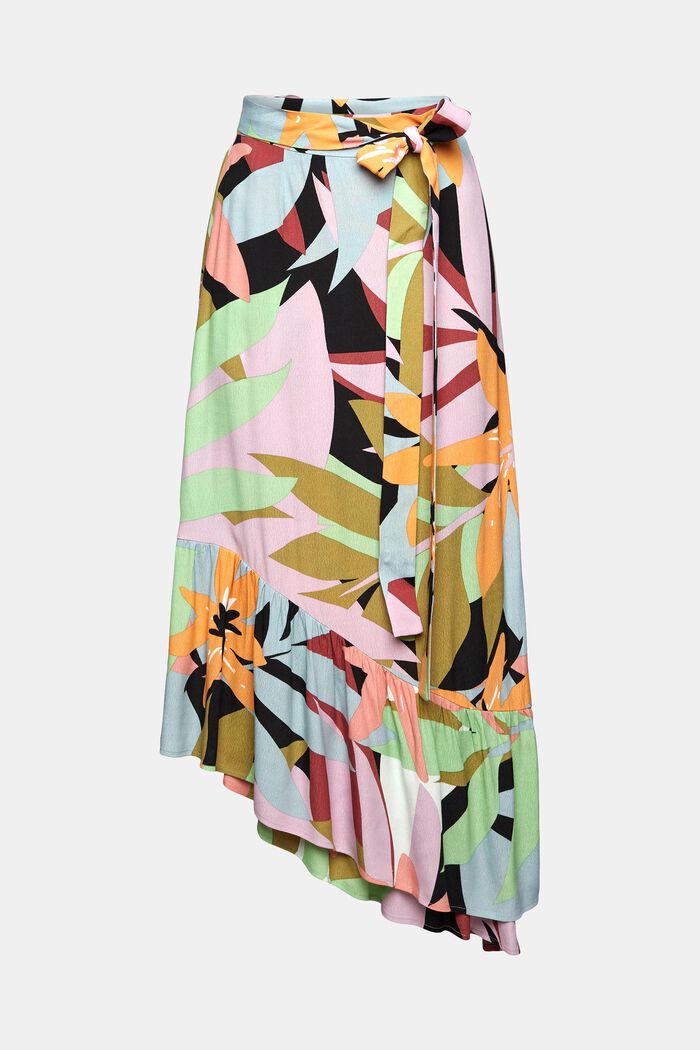 Slå om-nederdel med farverigt mønster