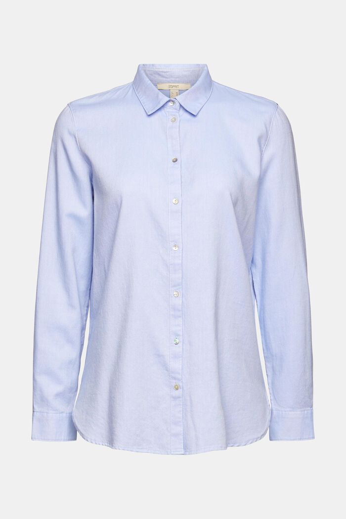 Skjortebluse af 100% bomuld, LIGHT BLUE, detail image number 6