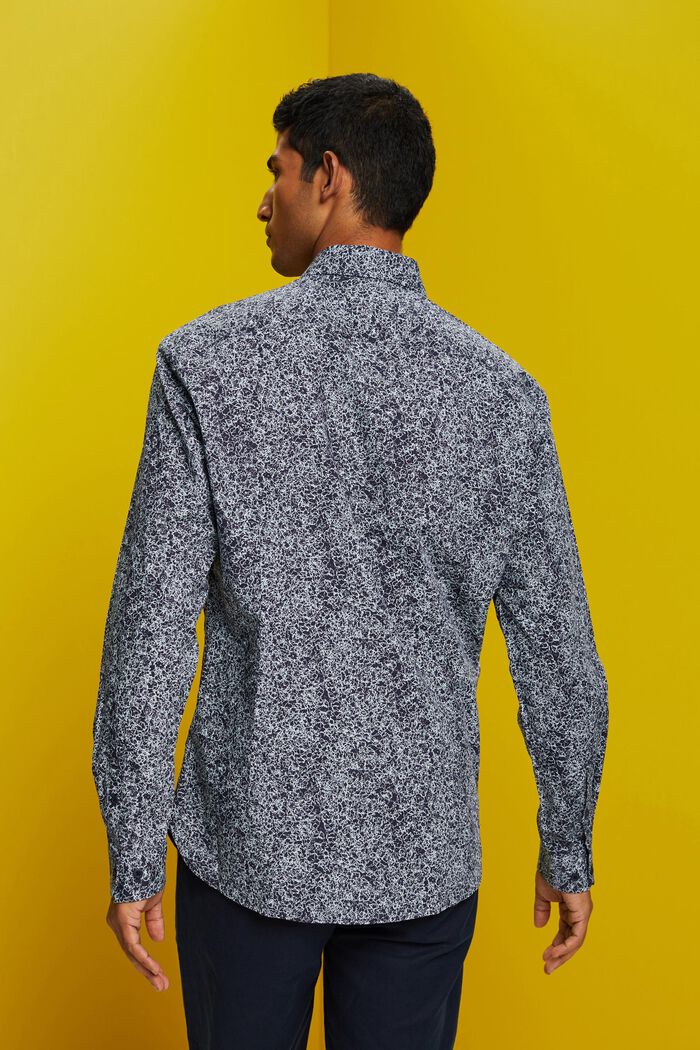 Mønstret skjorte, 100 % bomuld, NAVY, detail image number 3